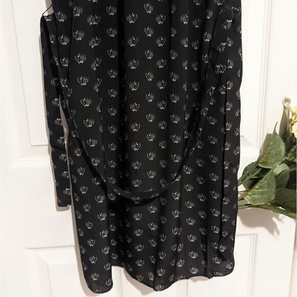 Tucker Flutter Sleeve Classic Midi Dress Inked Batik in Crepe de Chine Silk - Picture 9 of 9